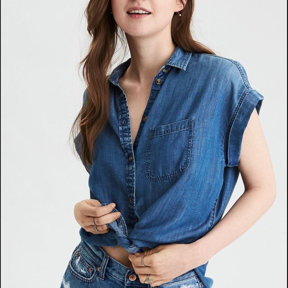American Eagle Denim Button Up